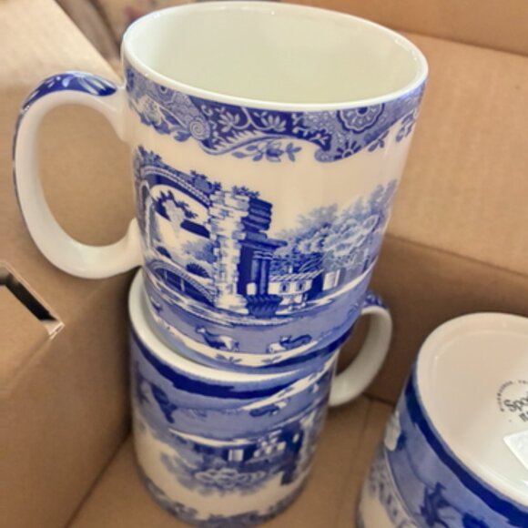 Spode Blue Italian Collection 9 Oz Mugs | Set of 4 Cups ( new with box) - Picture 6 of 8